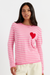 Pink Breton Heart Wool-Cashmere Sweater