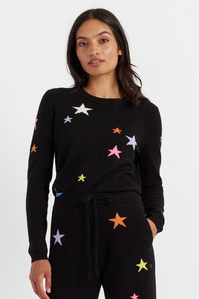 Black Wool-Cashmere Star Sweater image 1