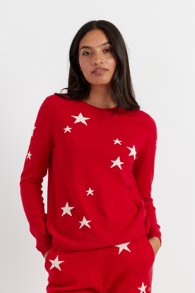 Red Wool-Cashmere Star Sweater image 1