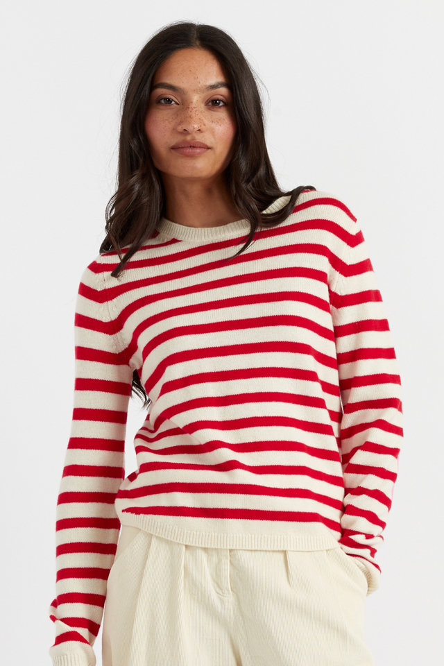 Red Wool-Cashmere Elbow Patch Sweater image 1