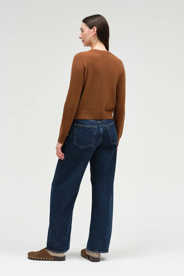 Toffee Wool-Cashmere Crew Neck Cardigan image 3