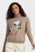 Soft-Truffle Wool-Cashmere Snoopy Saxophone Sweater