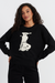 Black Wool-Cashmere Dancing Snoopy Sweater