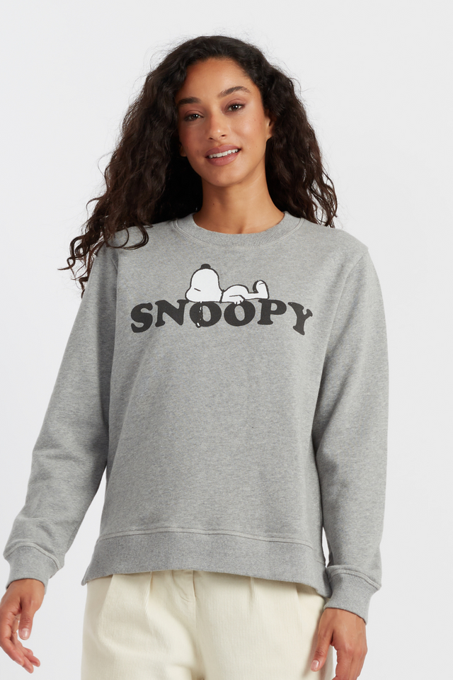 Grey Cotton Snoopy Sweatshirt image 1