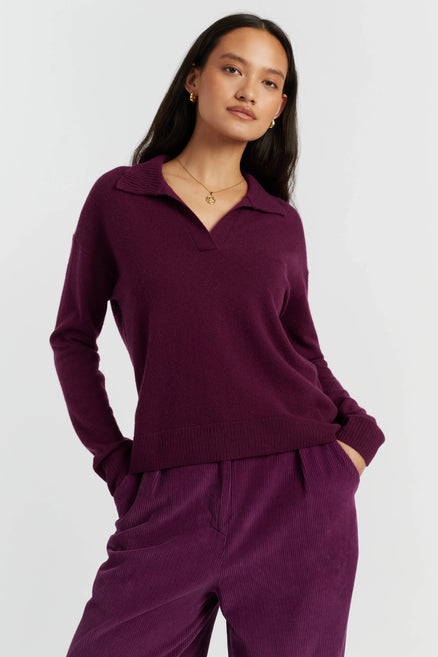 Mulberry Wool-Cashmere Collared Sweater