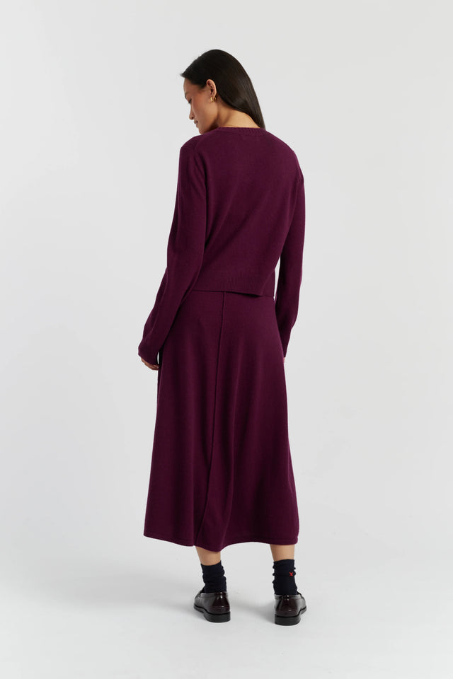 Mulberry Wool-Cashmere Crew Neck Cardigan image 3