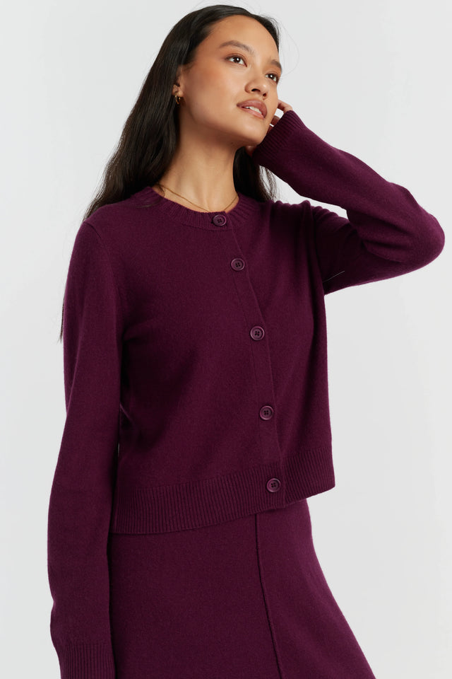 Mulberry Wool-Cashmere Crew Neck Cardigan image 1