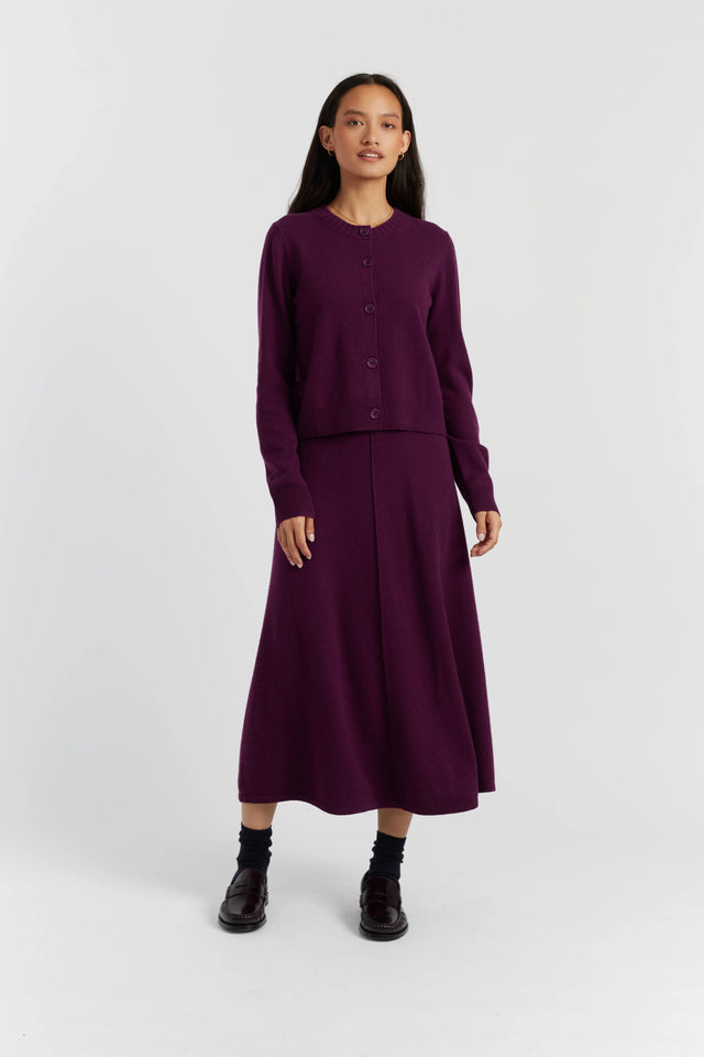 Mulberry Wool-Cashmere Crew Neck Cardigan image 2