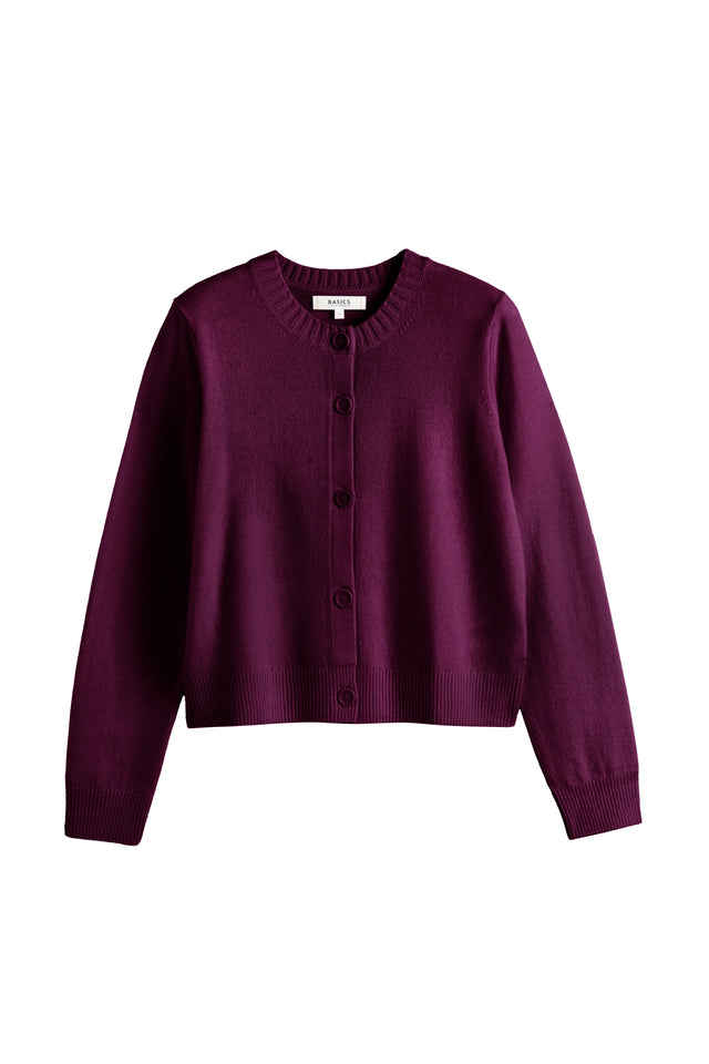 Mulberry Wool-Cashmere Crew Neck Cardigan image 4