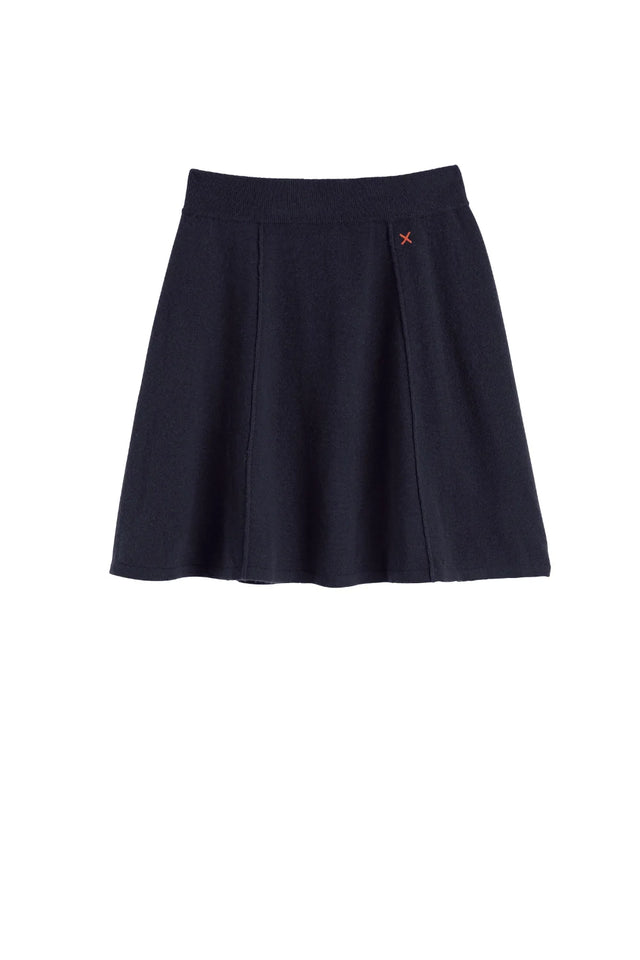 Navy Wool-Cashmere Mini Skirt image 4