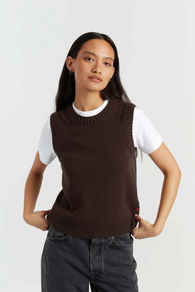 Chocolate Wool-Cashmere Tank image 1