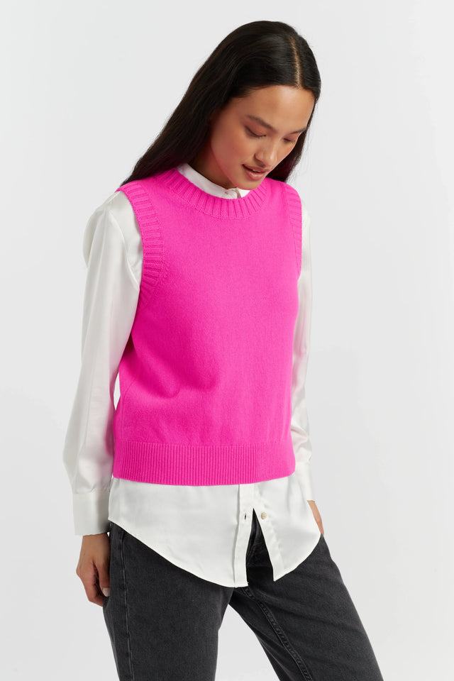 Fuchsia Wool-Cashmere Tank image 1