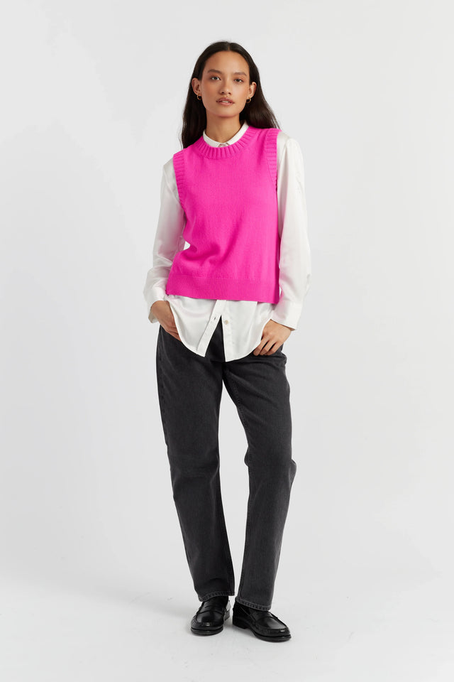 Fuchsia Wool-Cashmere Tank image 2