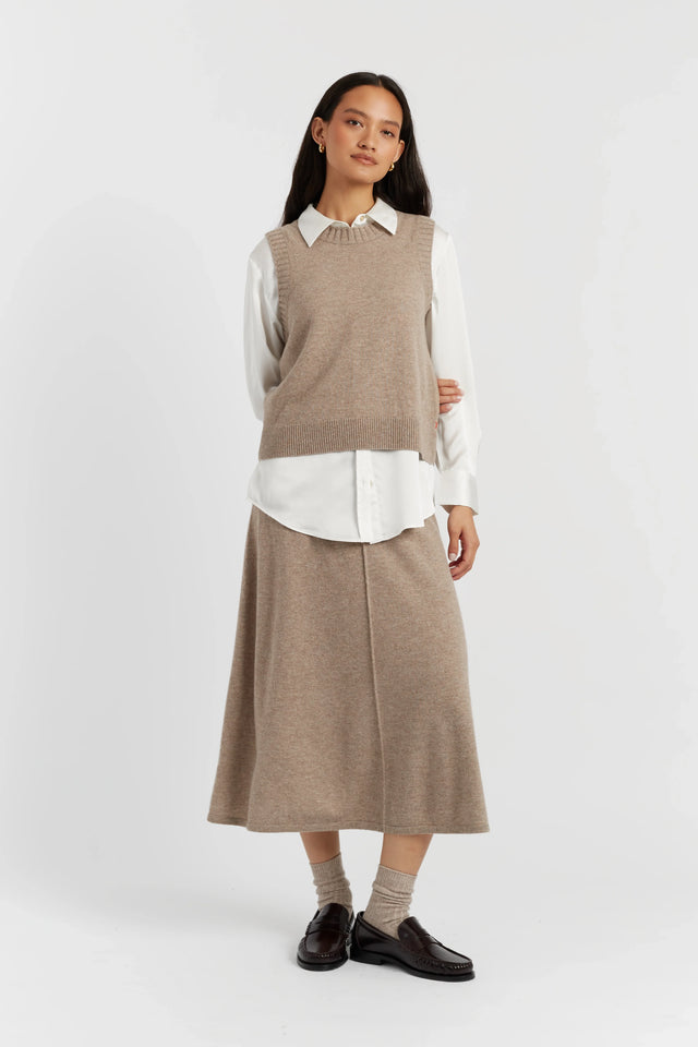 Warm-Oatmeal Wool-Cashmere Tank image 2