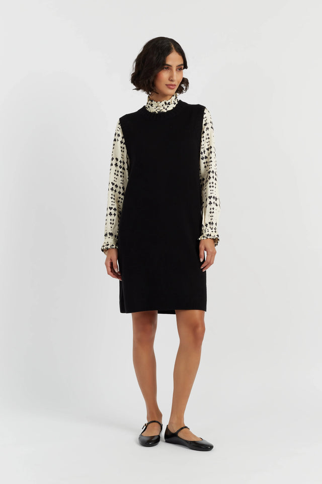 Black Wool-Cashmere Mini Dress image 3