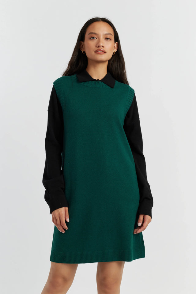 Emerald Wool-Cashmere Mini Dress image 1