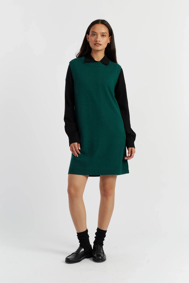 Emerald Wool-Cashmere Mini Dress image 2