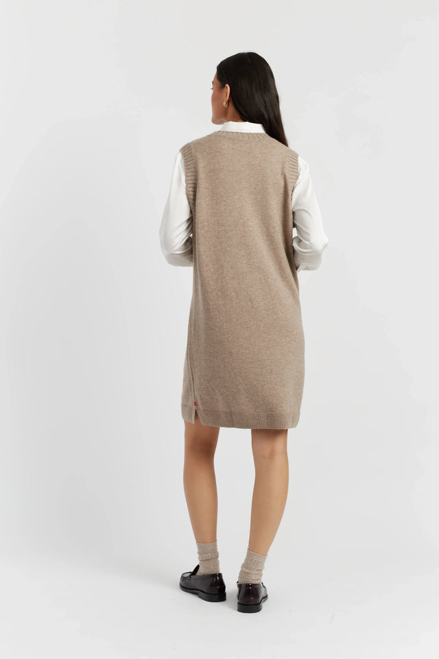 Warm-Oatmeal Wool-Cashmere Mini Dress image 4