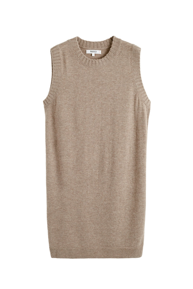 Warm-Oatmeal Wool-Cashmere Mini Dress image 5