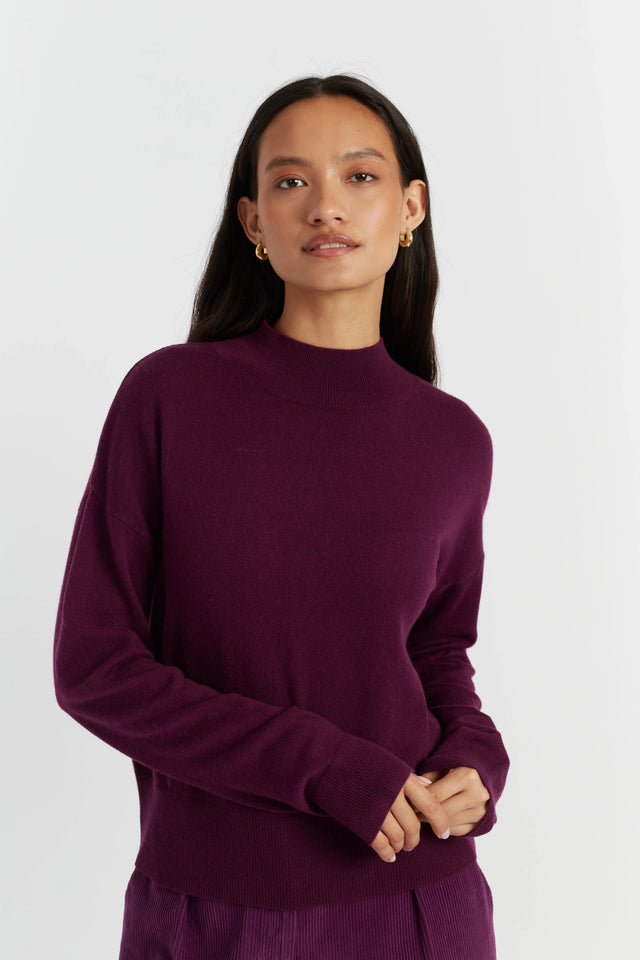 Mulberry Wool-Cashmere Funnel Neck Sweater image 1