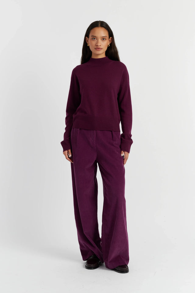 Mulberry Wool-Cashmere Funnel Neck Sweater image 2