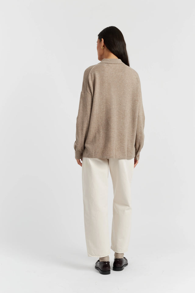 Warm-Oatmeal Wool-Cashmere Relaxed Shirt image 2