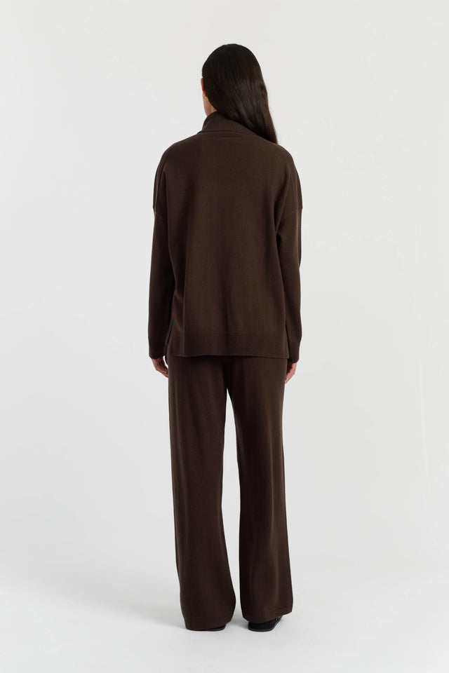 Chocolate Wool-Cashmere Relaxed Rollneck Sweater image 3