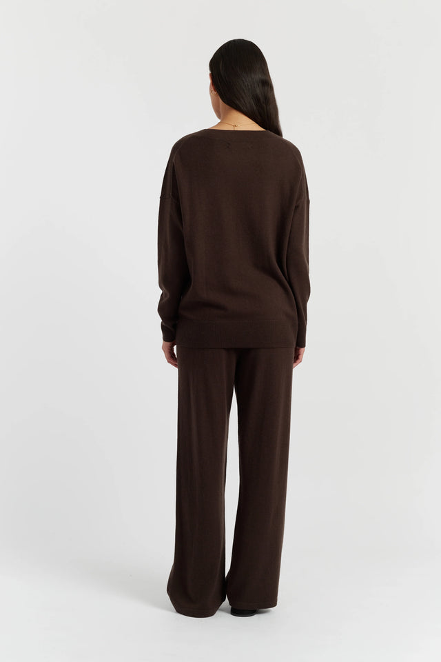 Chocolate Wool-Cashmere Slouchy Sweater image 3