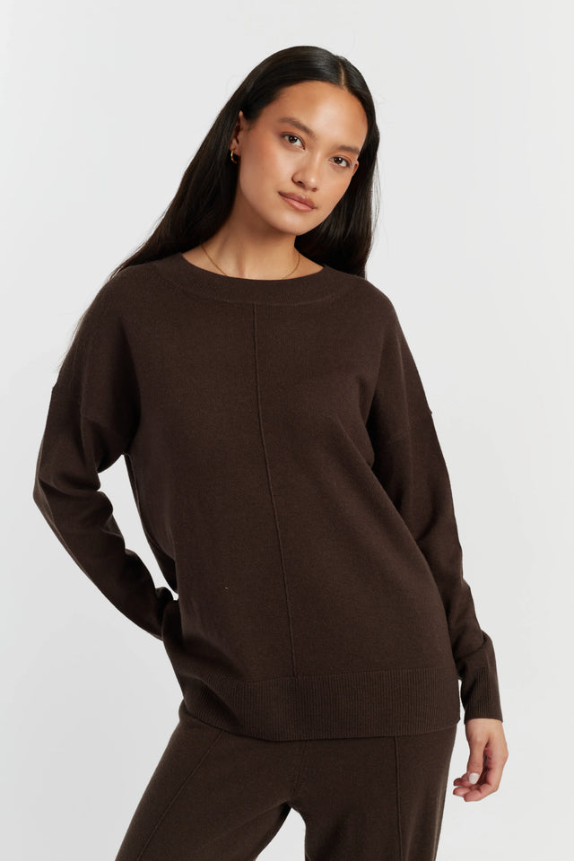 Chocolate Wool-Cashmere Slouchy Sweater image 1