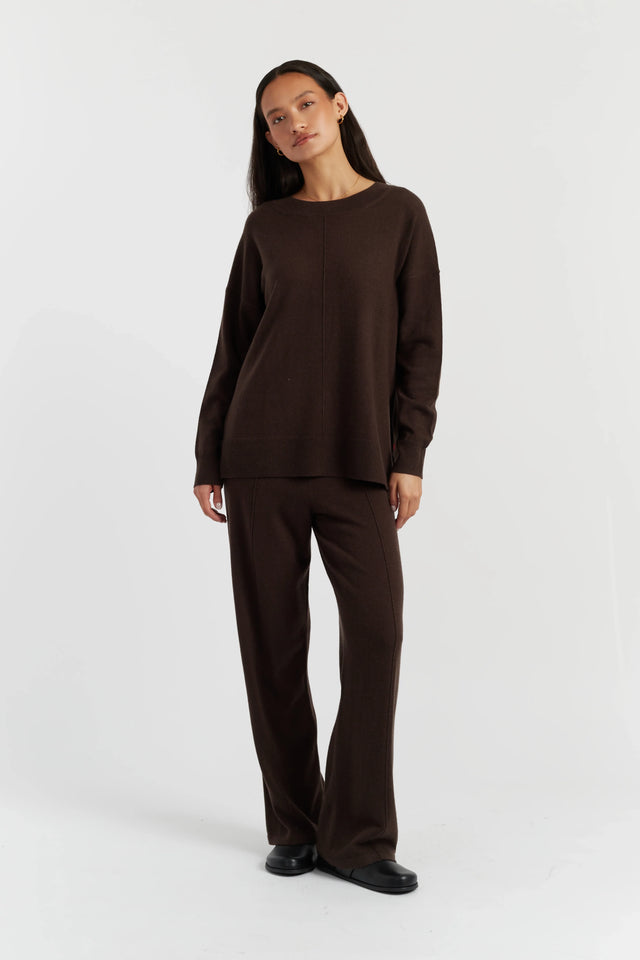 Chocolate Wool-Cashmere Slouchy Sweater image 2