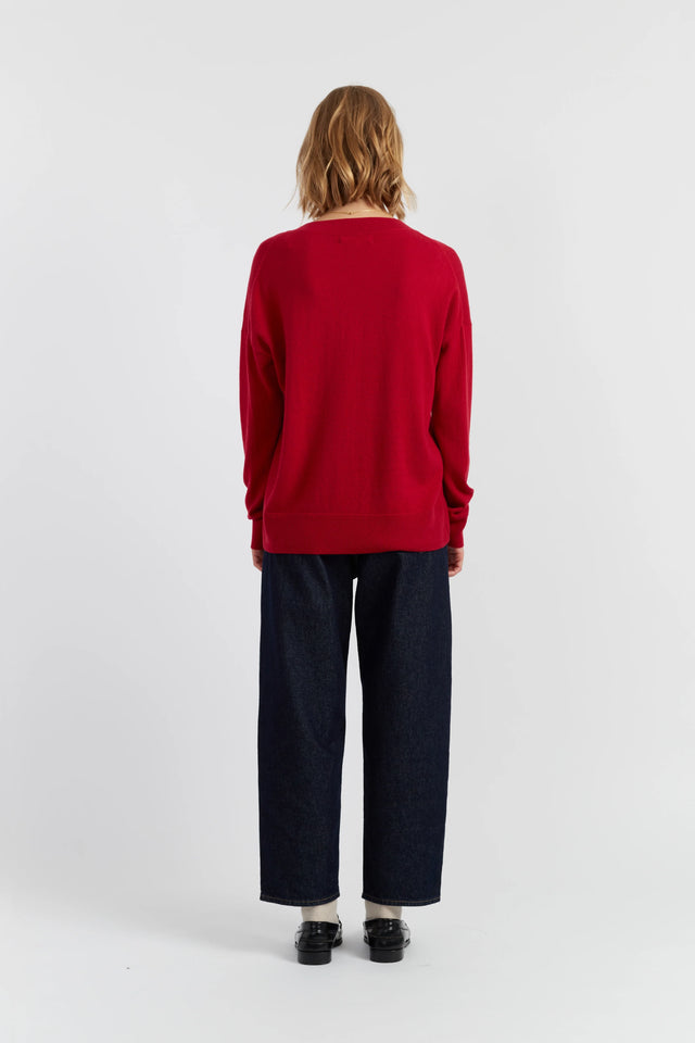 Crimson Wool-Cashmere Slouchy Sweater image 3