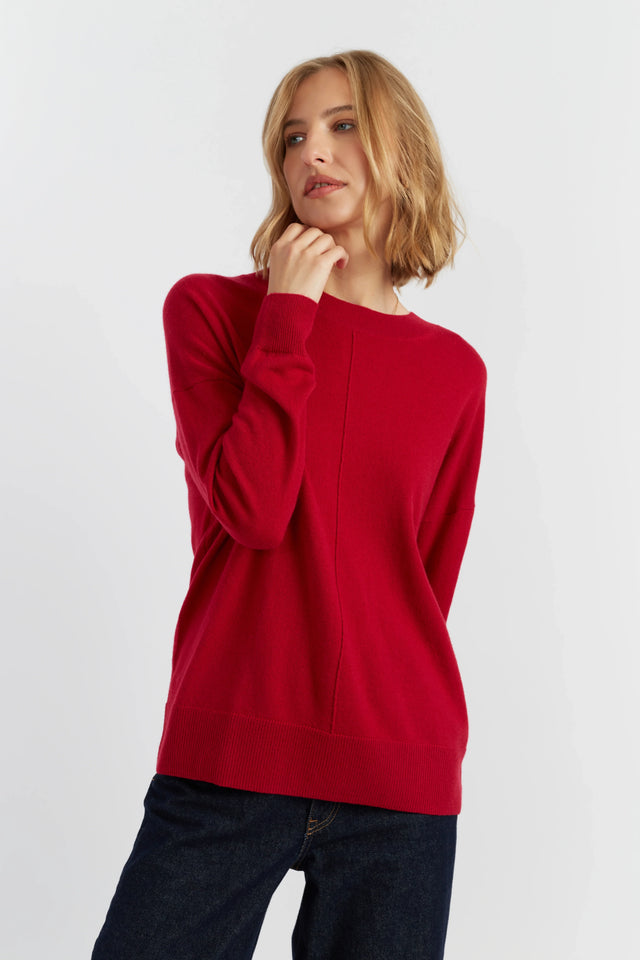 Crimson Wool-Cashmere Slouchy Sweater image 1