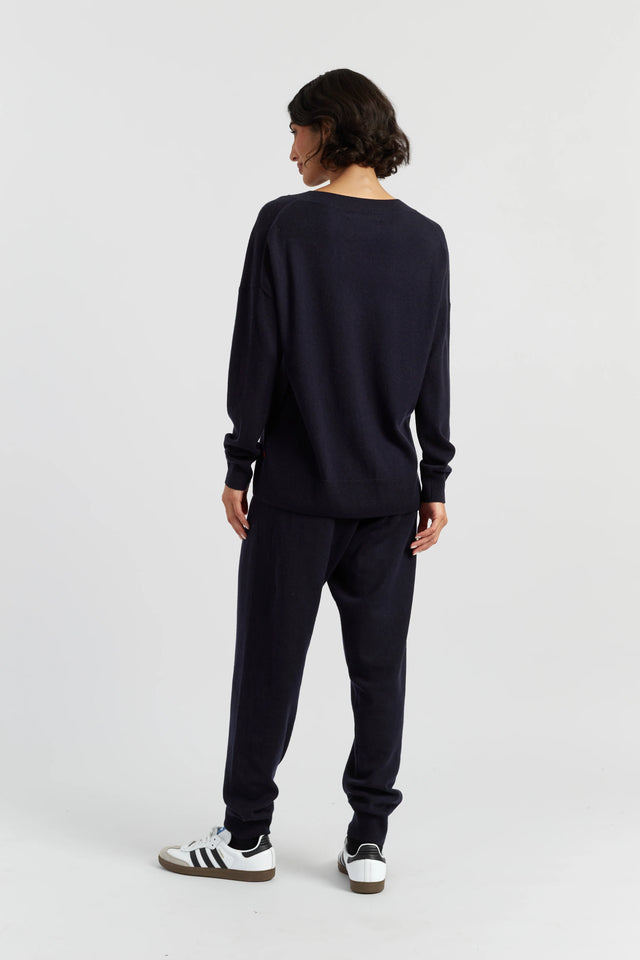 Navy Wool-Cashmere Slouchy Sweater image 3