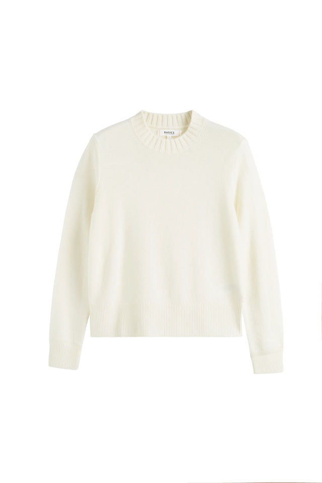 Cream Wool-Cashmere Cropped Sweater image 4