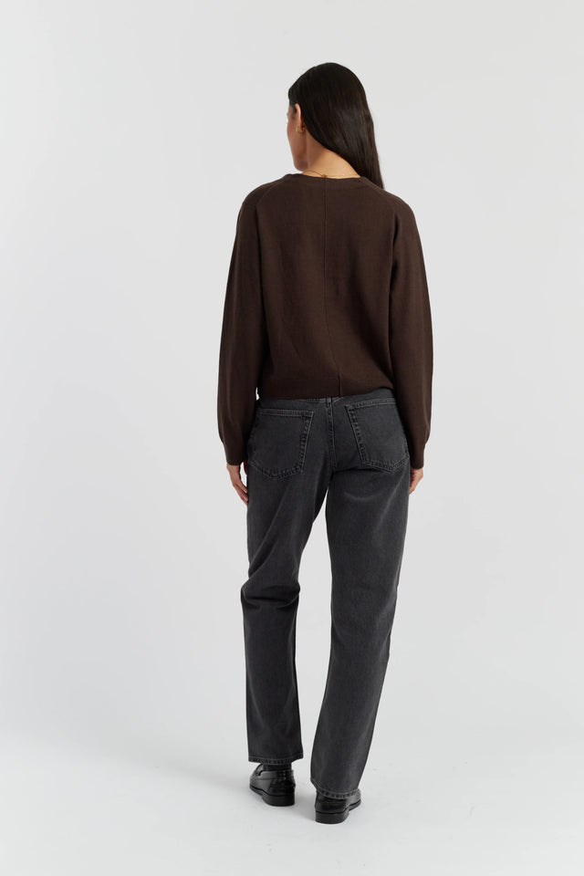 Chocolate Wool-Cashmere Cropped Cardigan image 3