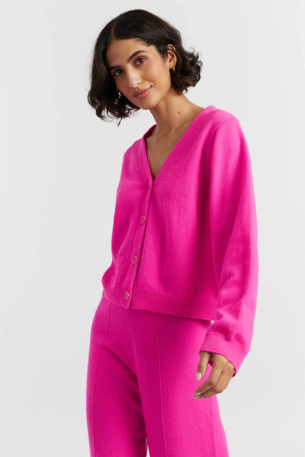 Women's Chinti and Parker Cardigan Hot Pink Wool-Cashmere Size XS-3L