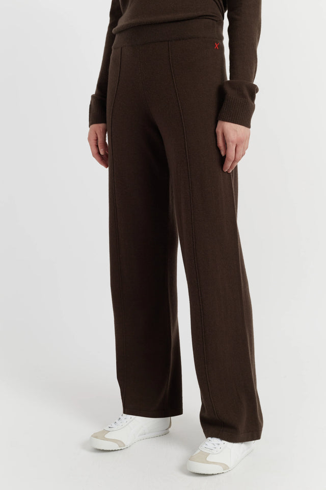 Chocolate Wool-Cashmere Wide-Leg Track Pants image 2