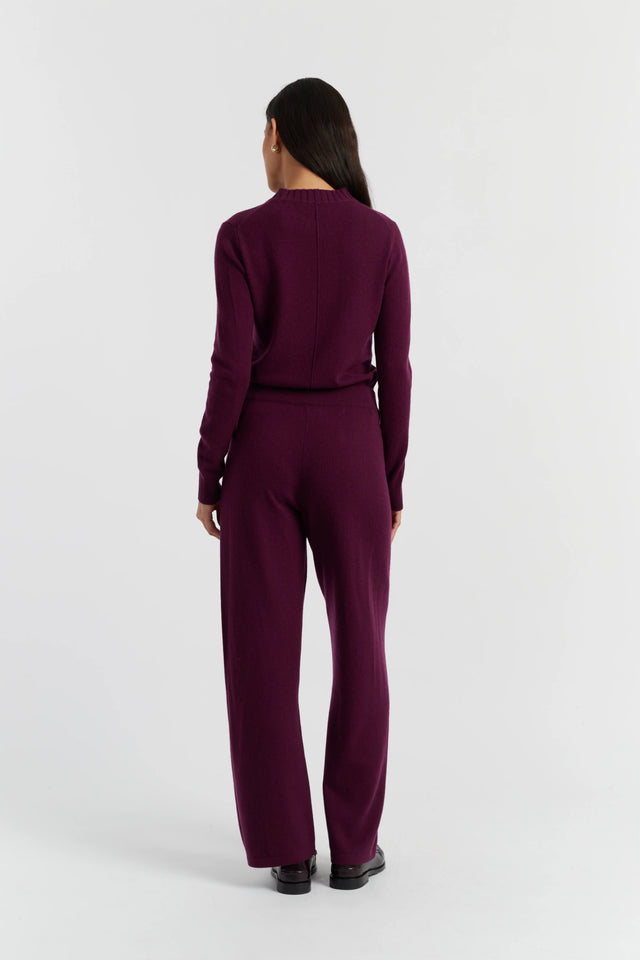 Mulberry Wool-Cashmere Wide-Leg Track Pants image 3