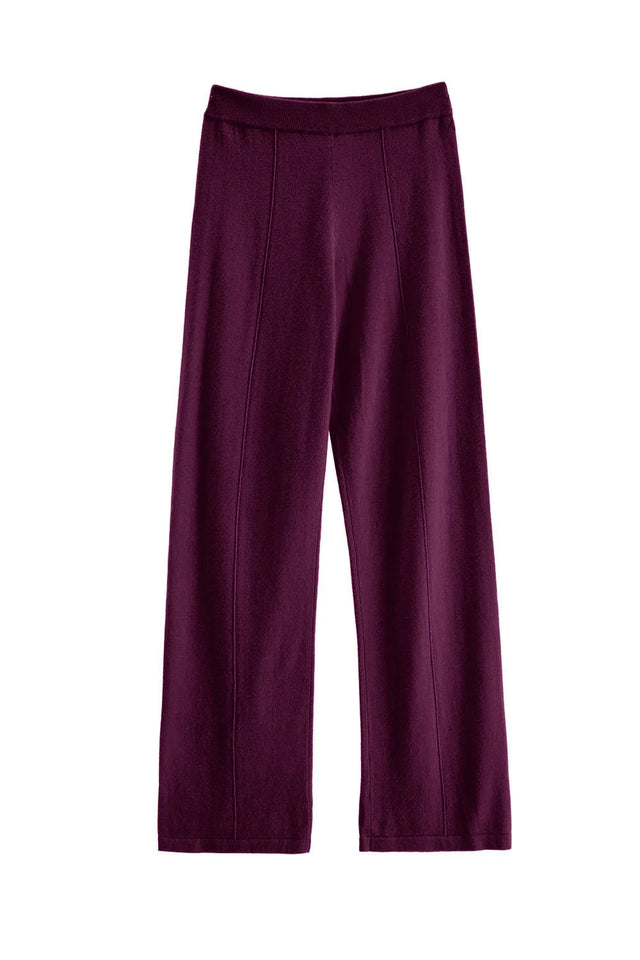 Mulberry Wool-Cashmere Wide-Leg Track Pants image 4