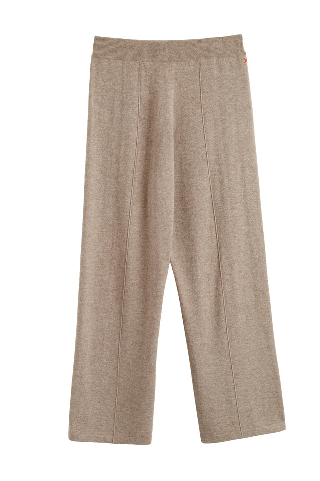 Warm-Oatmeal Wool-Cashmere Wide-Leg Track Pants image 3