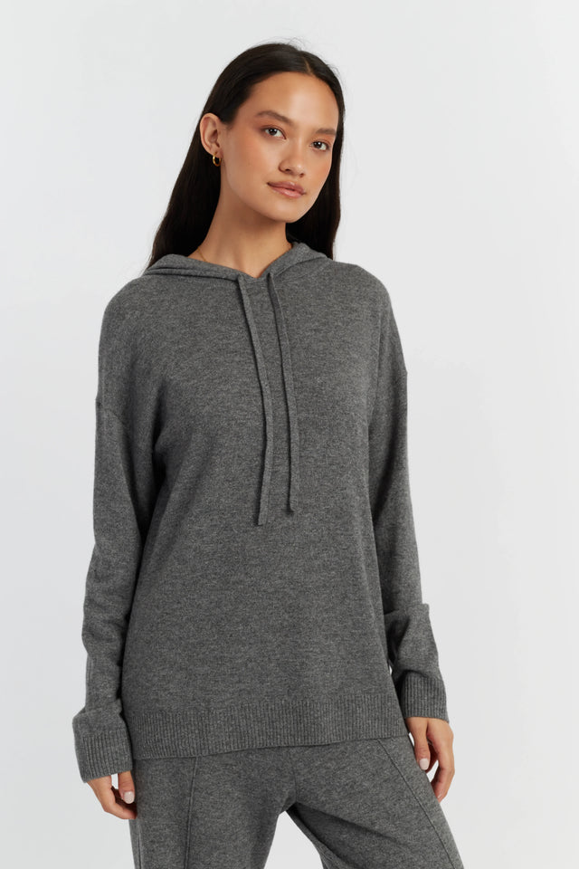 Grey Wool-Cashmere Relaxed Hoodie image 1