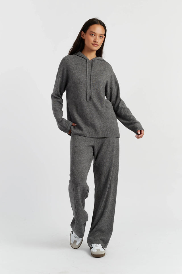 Grey Wool-Cashmere Relaxed Hoodie image 3