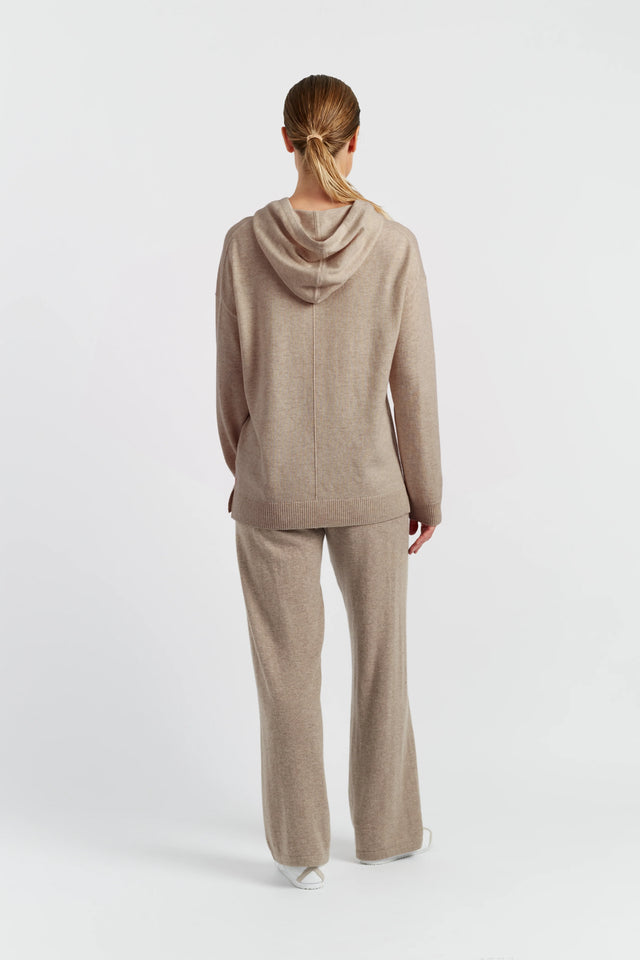 Warm-Oatmeal Wool-Cashmere Relaxed Hoodie image 3