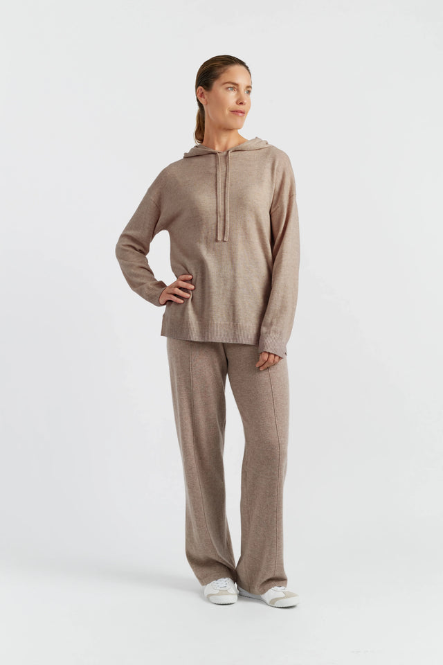 Warm-Oatmeal Wool-Cashmere Relaxed Hoodie image 2