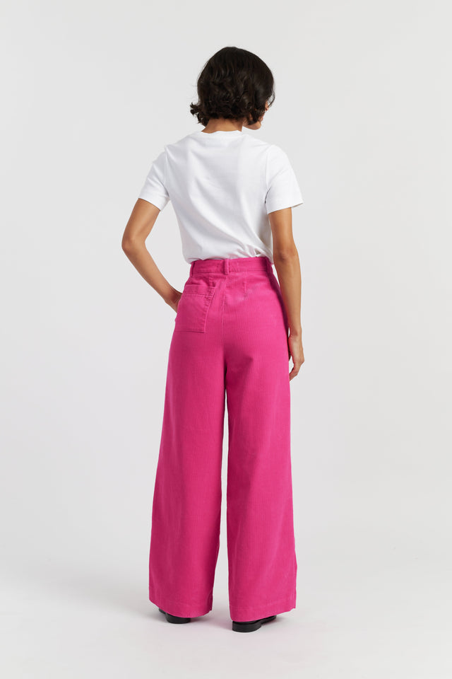 Hot-Pink Cotton Corduroy Trousers image 3