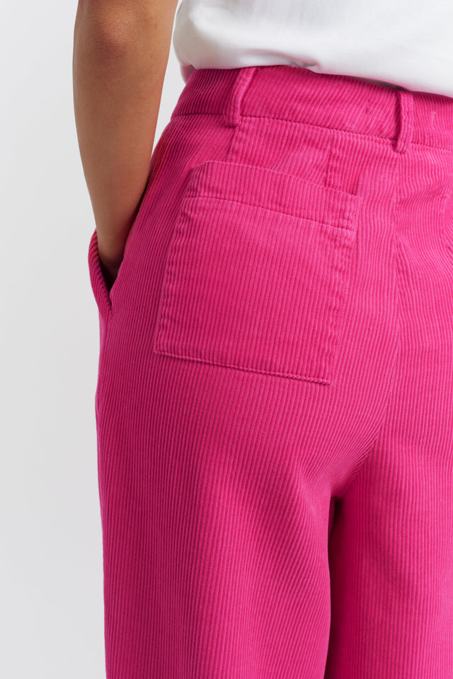 Hot-Pink Cotton Corduroy Trousers image 2