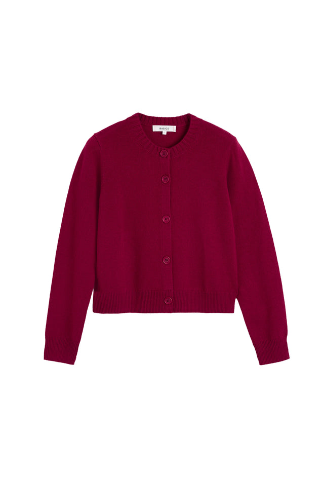 Cherry Wool-Cashmere Crew Neck Cardigan image 5