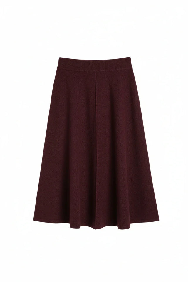 Aubergine Wool-Cashmere Midi Skirt image 4