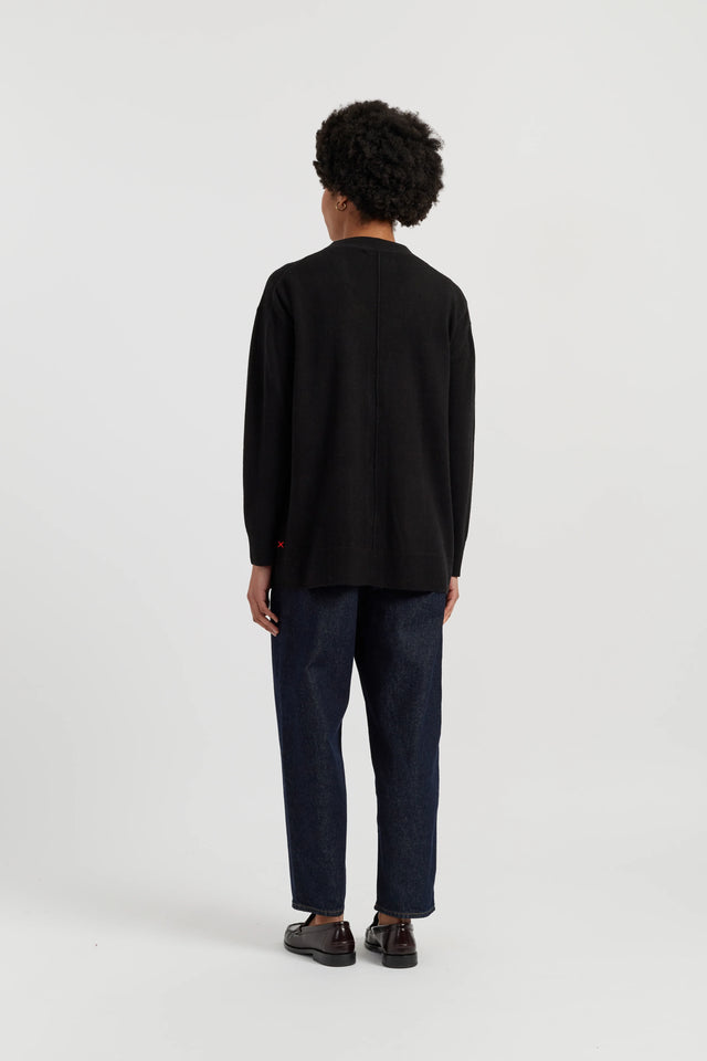 Black Wool-Cashmere Long Cardigan image 3
