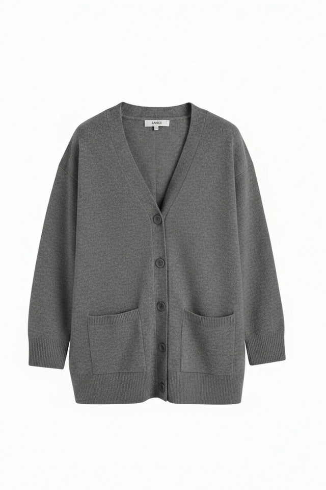 Grey Wool-Cashmere Long Cardigan image 4